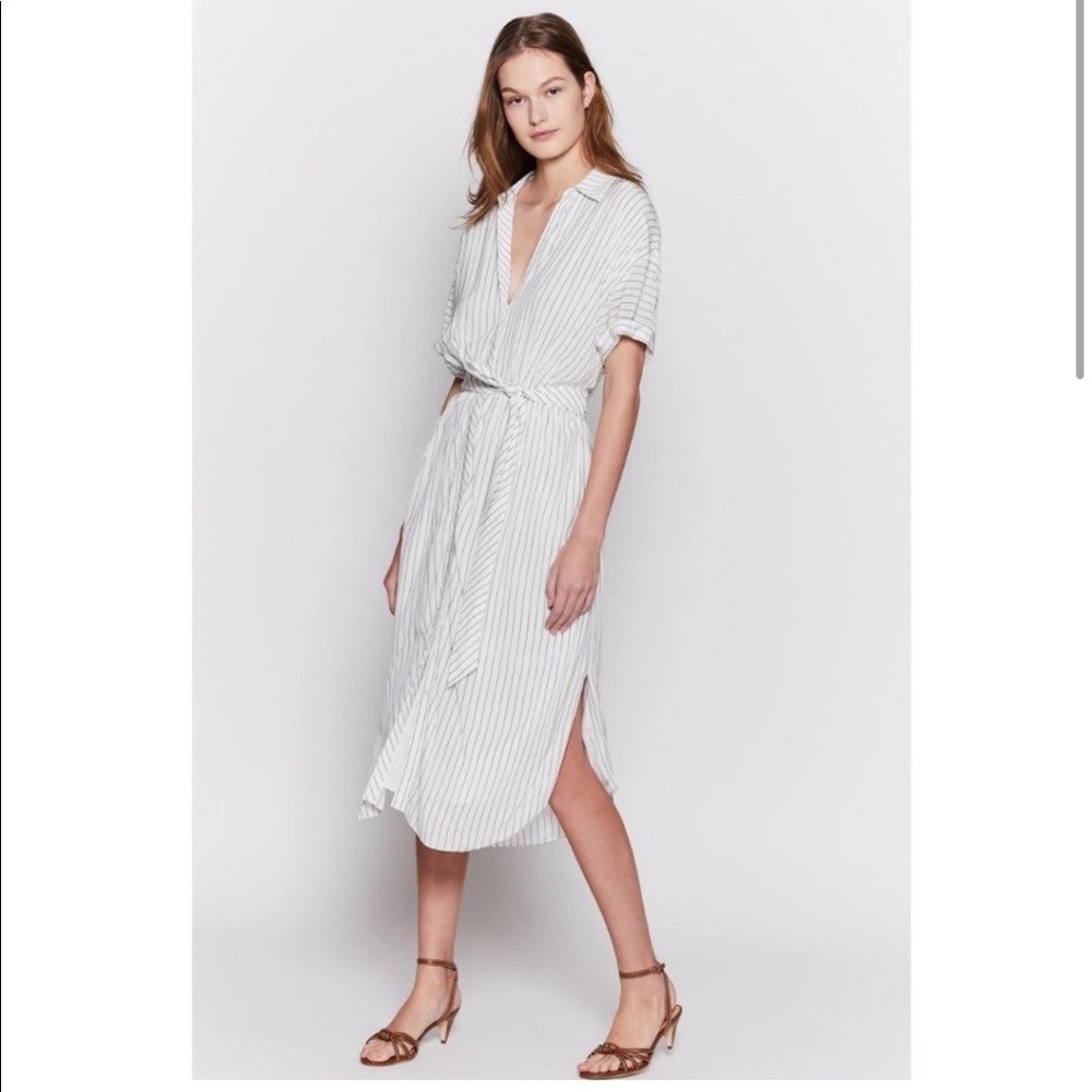 Joie “Chellie” midi pinstripe dress, size L NWT